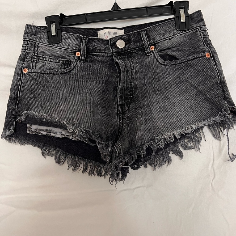 Free People Black Jean Shorts